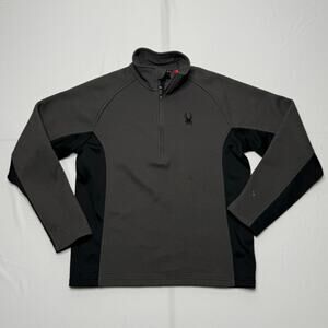Spyder Gray Core Sweater 1/4 Zip Fleece Pullover Men’s Size S